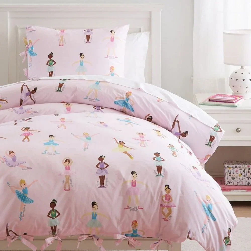 Ballet positions organic twin duvet cover